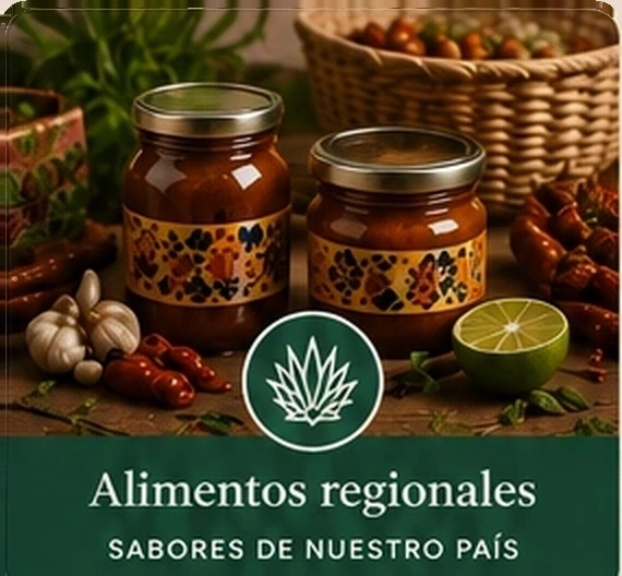 Alimentos regionales mexicanos en frascos artesanales